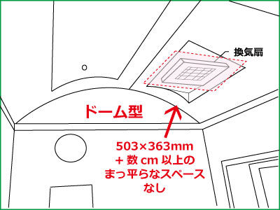 天井換気扇ドームスペースなし