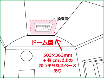 天井換気扇ドームスペースあればOK