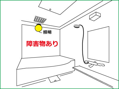 天井換気扇障害物あり